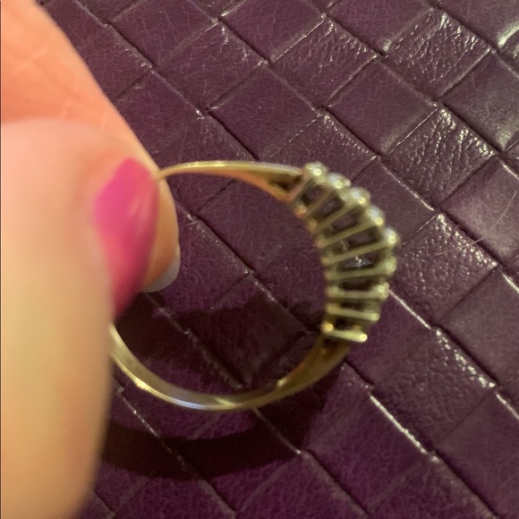 Diamond Ring-Vintage 27 Stone Natural Diamond Eternity Ring - Picture 2 of 5